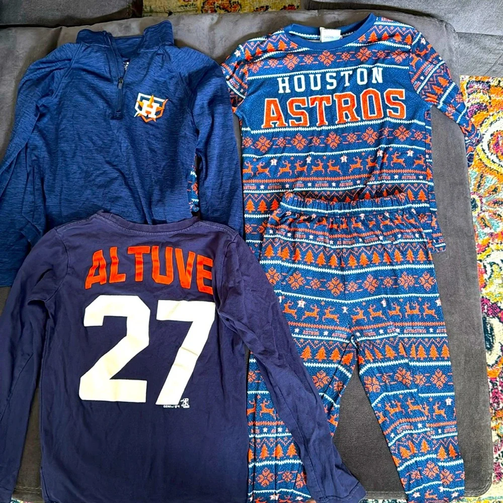 Houston Astros 3 item bundle youth small/medium. Under Armor, Pajamas, Altuve - Picture 1 of 10